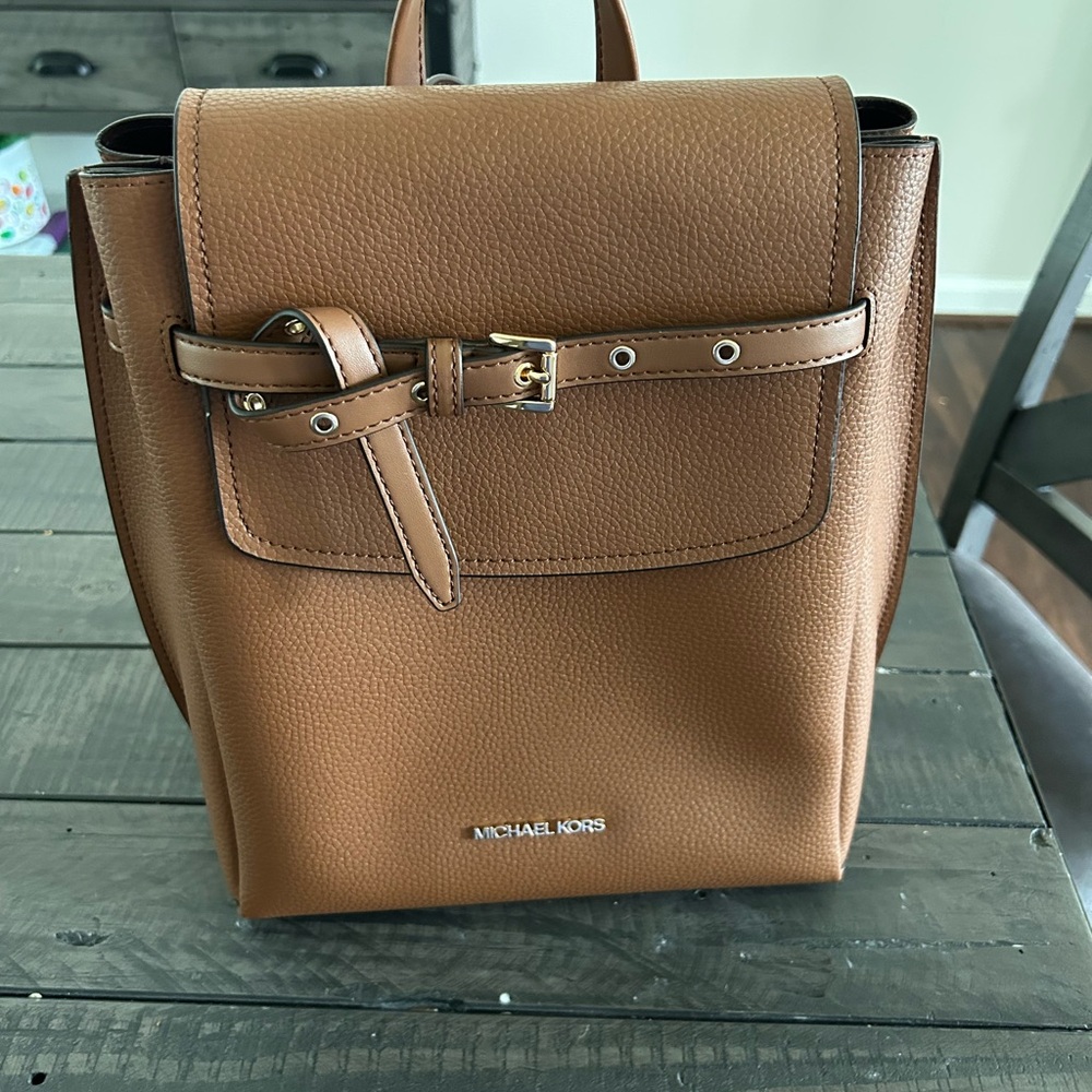 Michael Kors Tan Leather Backpack